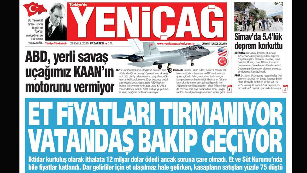 Yeniçağ Gazetesi: Et fiyatları tırmanıyor vatandaş bakıp geçiyor