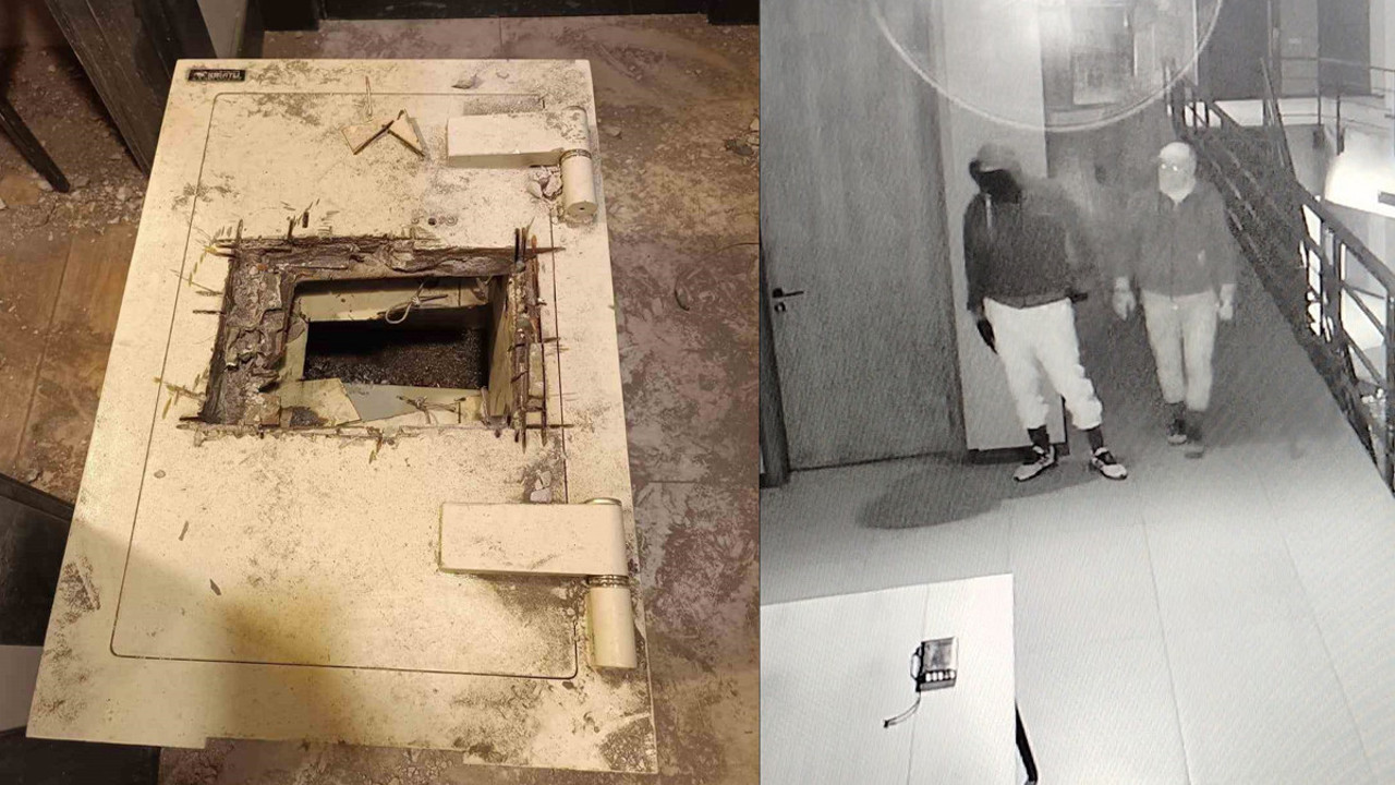 Demir kasayı keserek içini boşalttılar! Maskeli hırsızların planı bozuldu