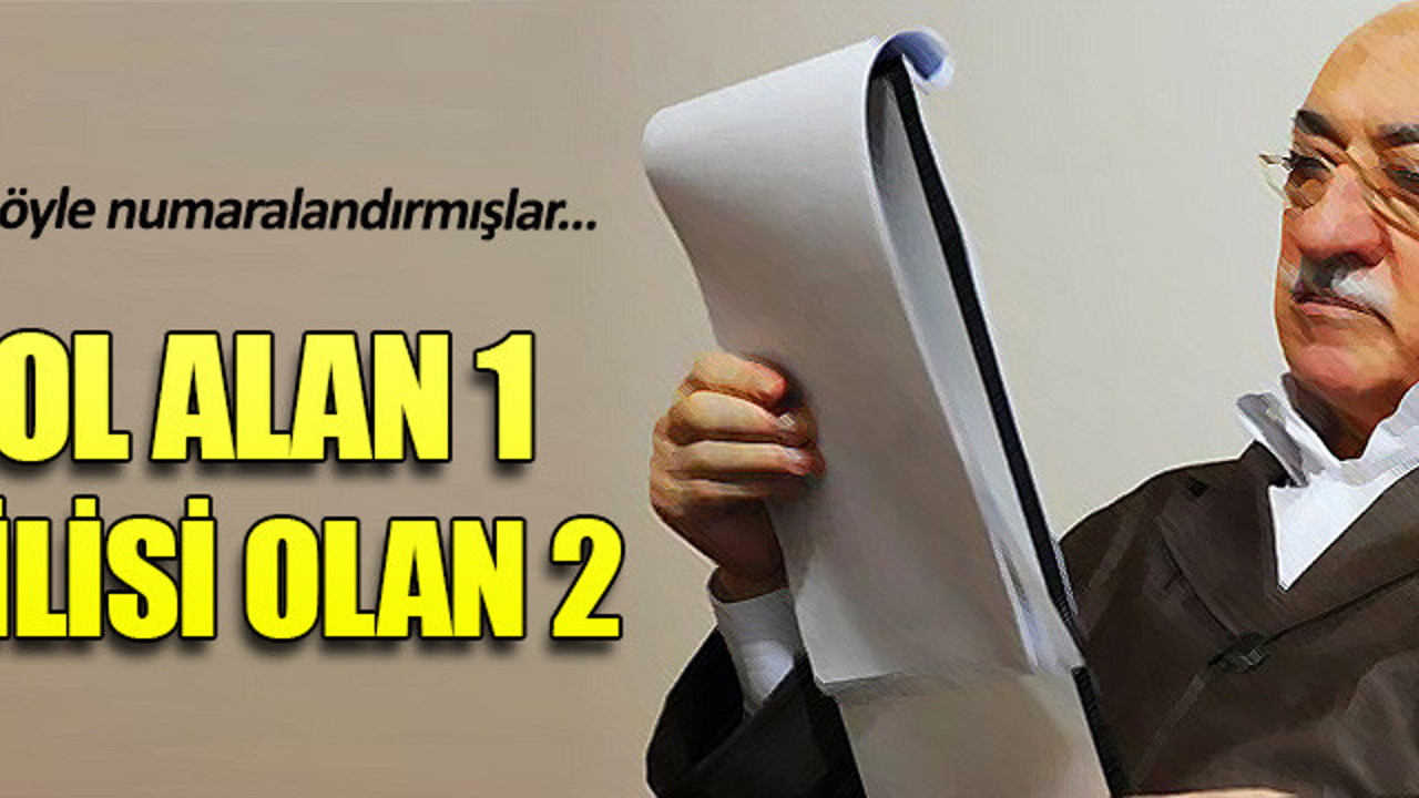 Öğrencileri 1'den 5'e kadar numaralandırmışlar