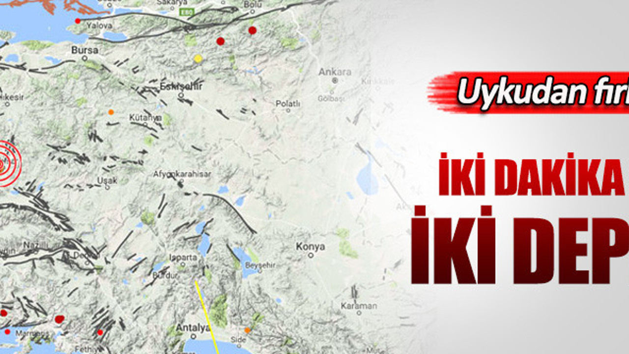 Manisa'da iki dakika arayla iki deprem