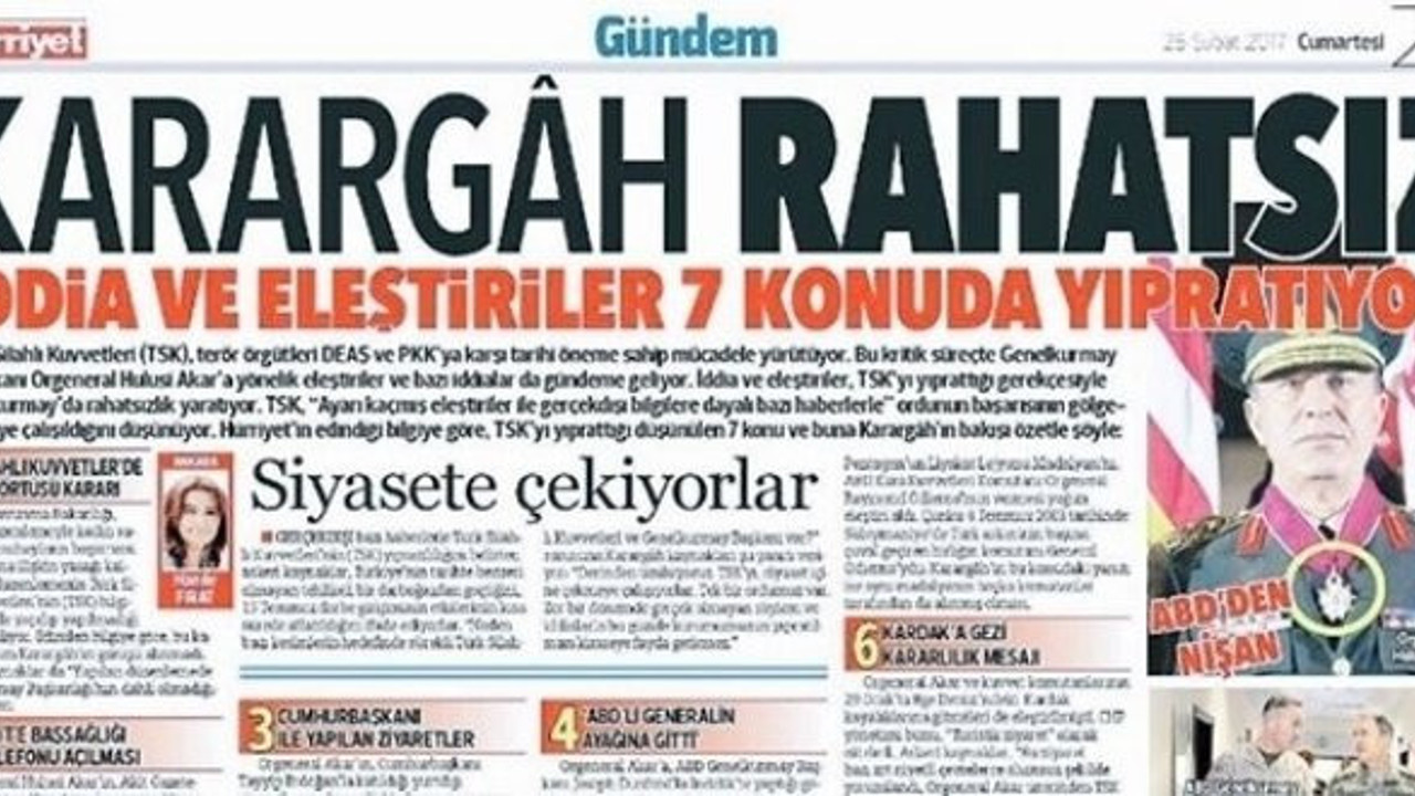 'Karargâh rahatsız' manşetine soruşturma!