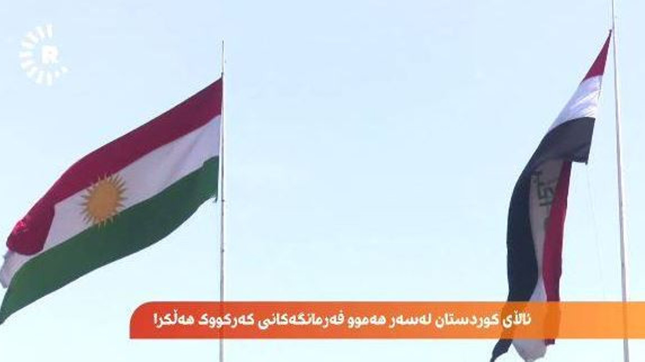 Kerkük’te binalara sözde Kürdistan bayrağı asıldı