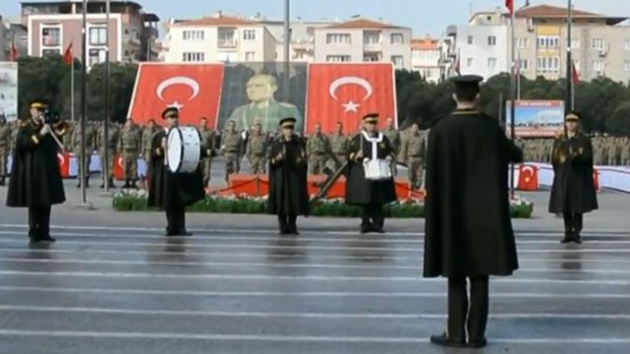 Askerin yemin töreninde 'Diriliş Ertuğrul' müziği