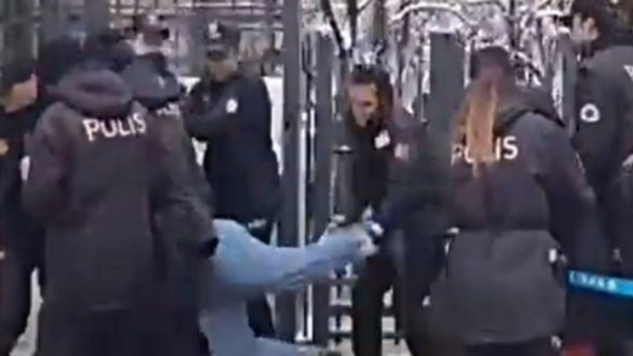 TOKİ işçileri kendilerini Meclis önüne zincirlediler!