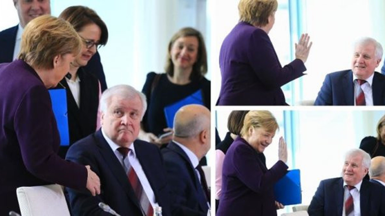 Almanya İçişleri Bakanı Seehofer, Merkel'in elini sıkmadı