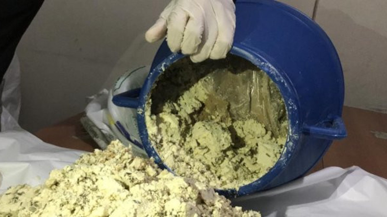 Peynir bidonu polisleri şaşkına çevirdi