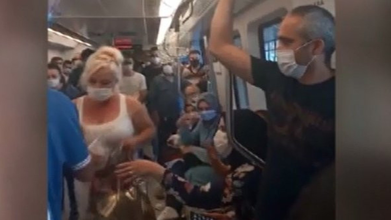 Küfürler havada uçuştu! Metroda maske gerginliği