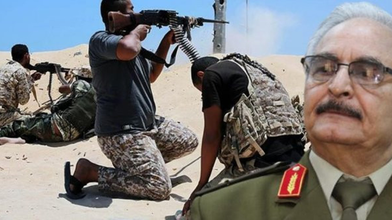 Kritik bölgede sıcak çatışma! Hafter milisleri birbirine düştü