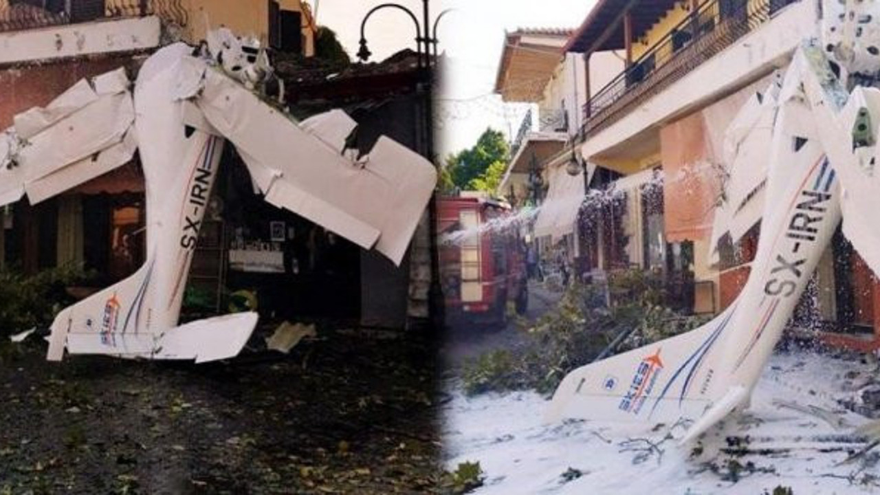 Facia ucuz atlatıldı! Dala çarpan acemi pilot evlerin üzerine düştü