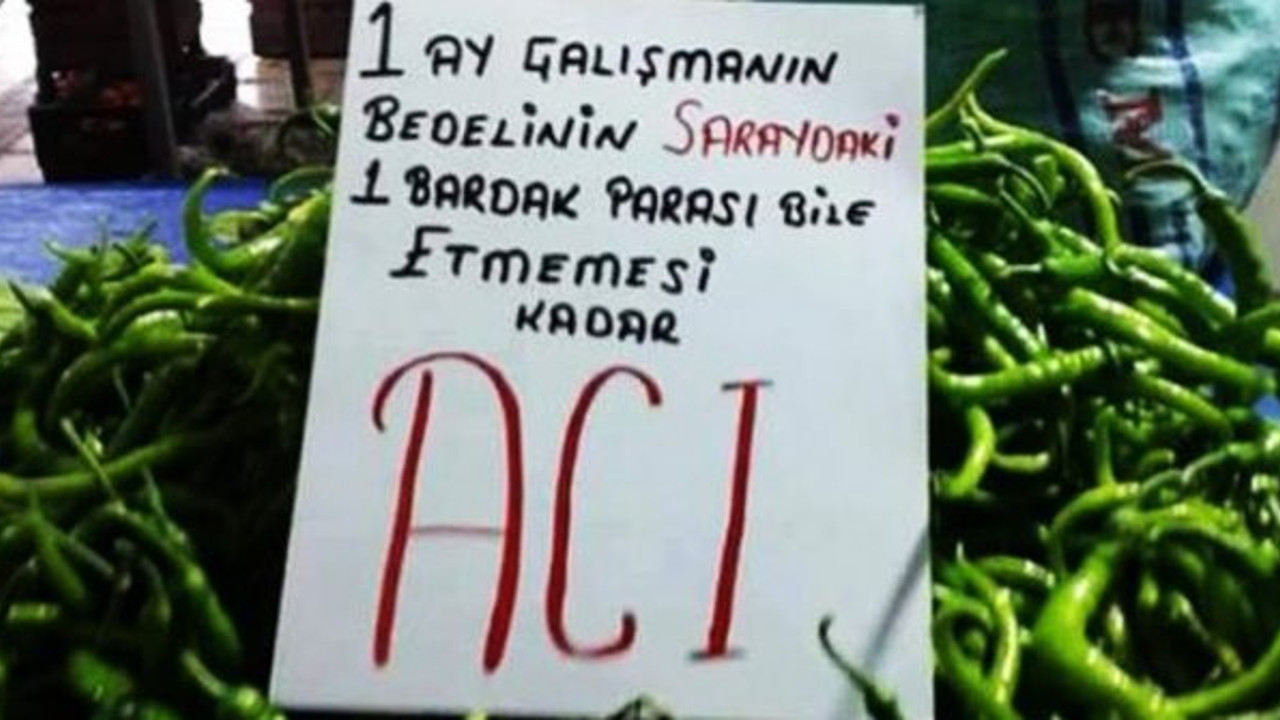Ekonomideki kötü gidişe pazarcı böyle isyan etti, sattığı biberin etiketine şunları yazdı