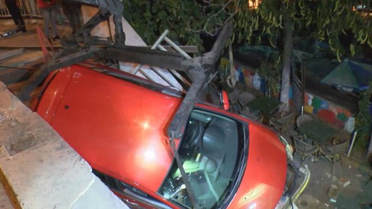 Gece yarısı beklenmeyen müşteri! Çay bahçesine devrildi