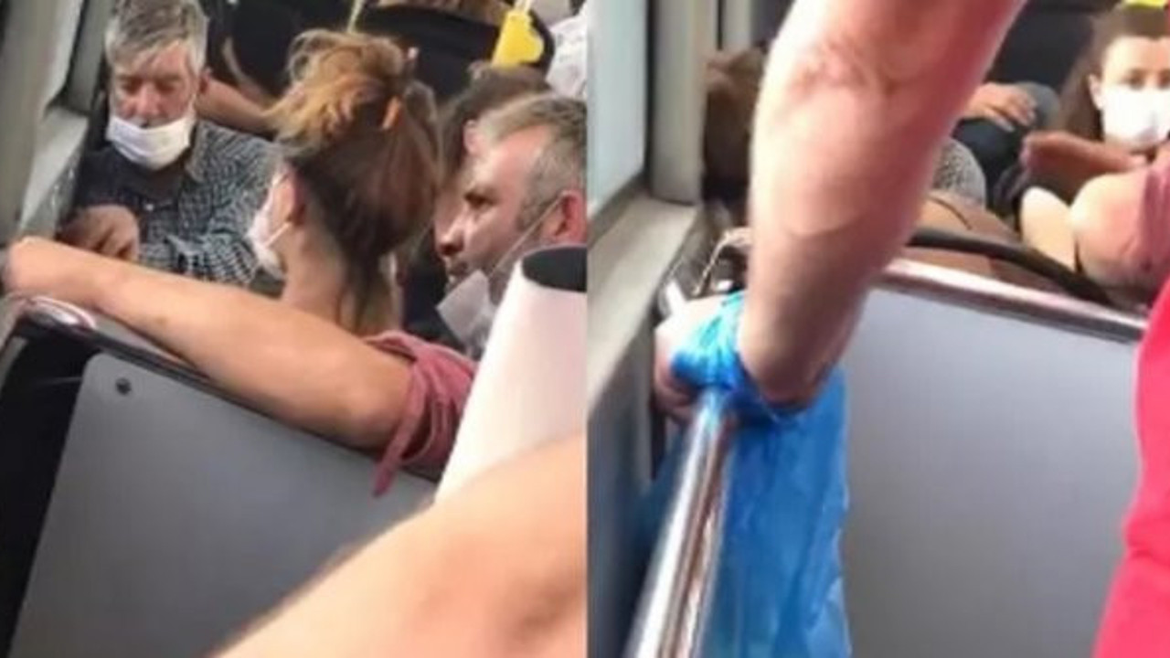 Şok ifadeler! Kayda çeken çektiğiyle kaldı! Otobüste kadını tokatlamıştı