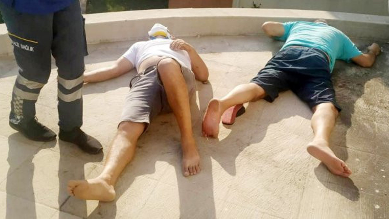 2. kattan aşağıya aynı anda düştüler