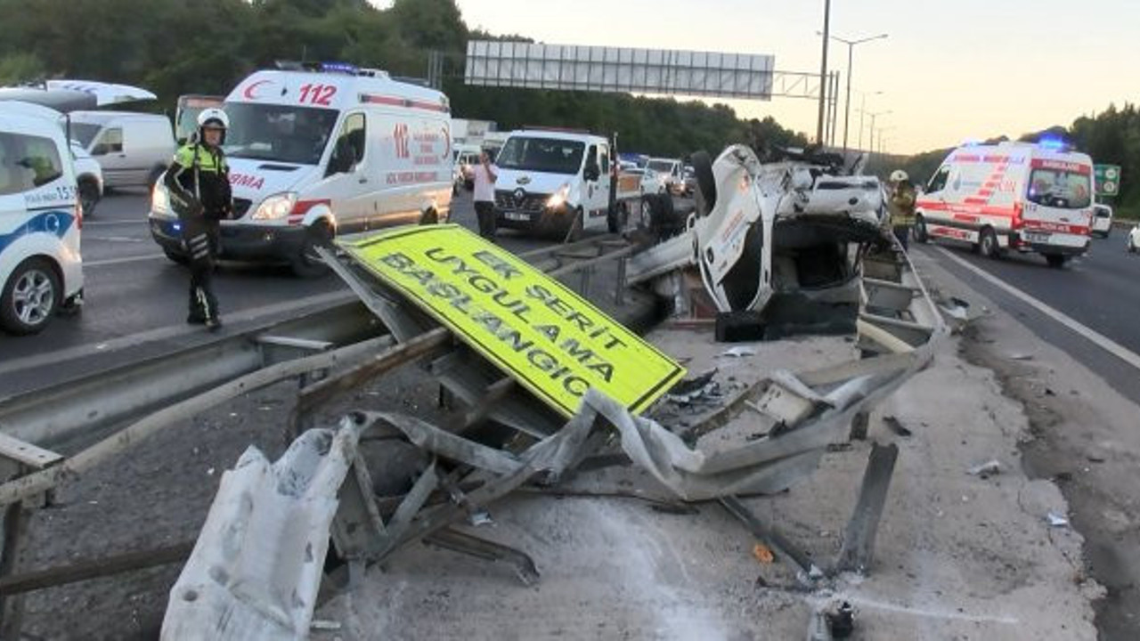 Kamyonetin içinden fırlayıp kanala uçtu