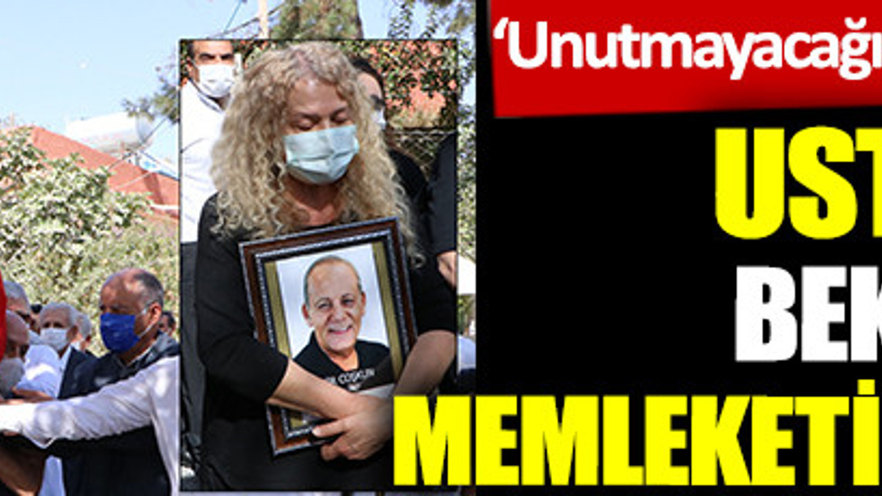 Usta gazeteci Bekir Coşkun'a veda. Eşi fotoğrafını elinden bırakmadı, unutmayacağız pankartı dikkat çekti