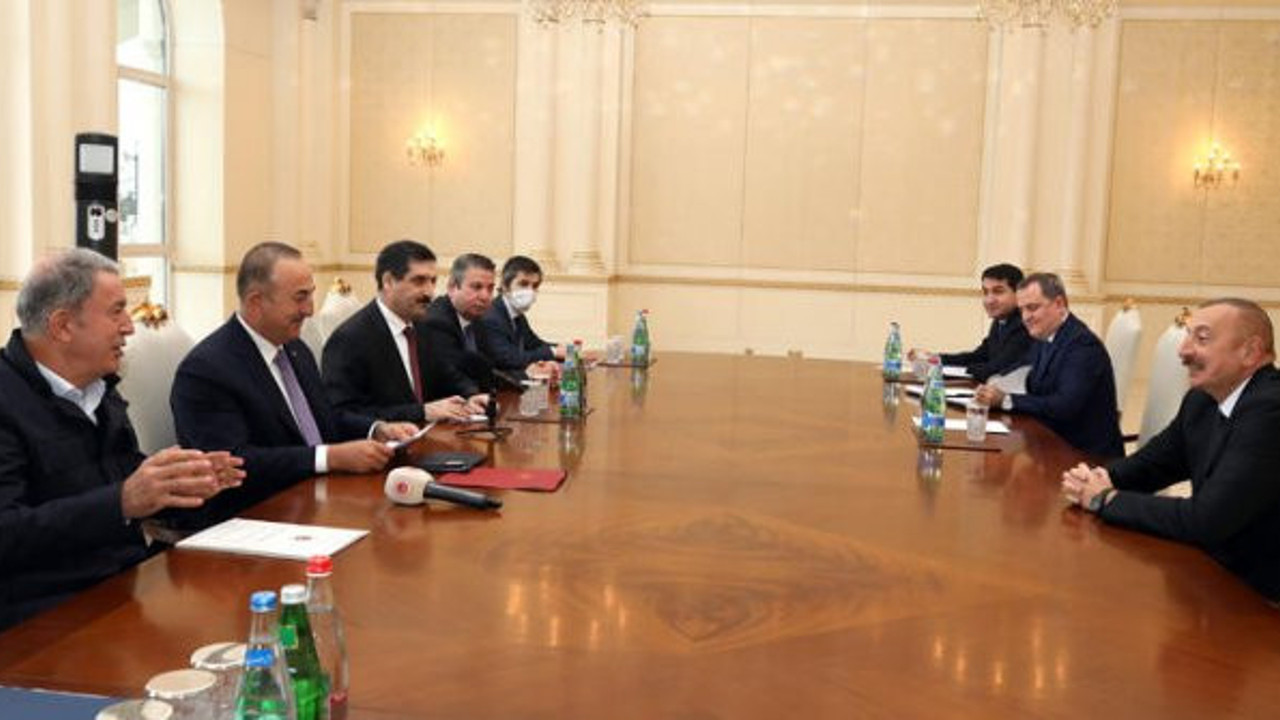 Aliyev, Bakan Çavuşoğlu ve Akar'ı kabul etti