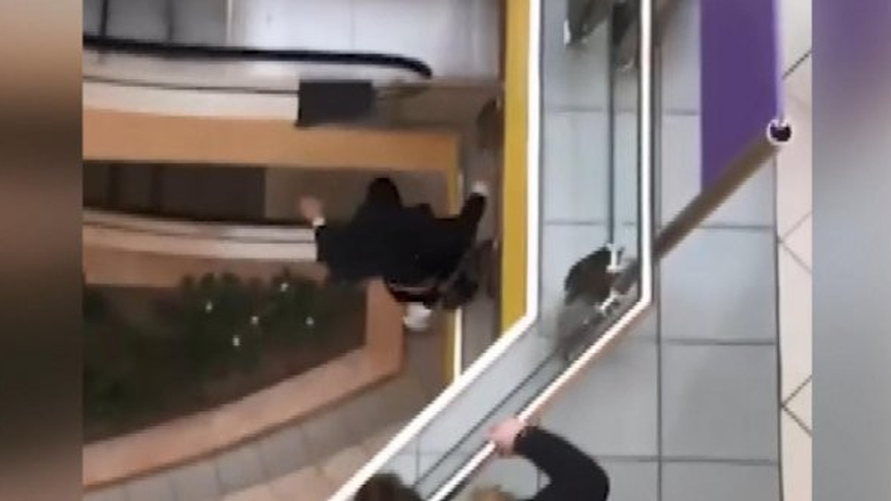 Hırsız AVM'den aşağıya atladı