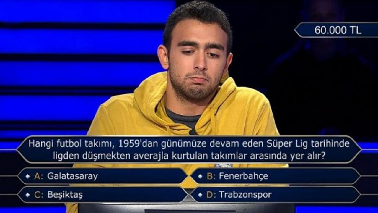 Kim Milyoner Olmak İster'e damga vuran soru. Verdiği cevap herkesi şaşırttı