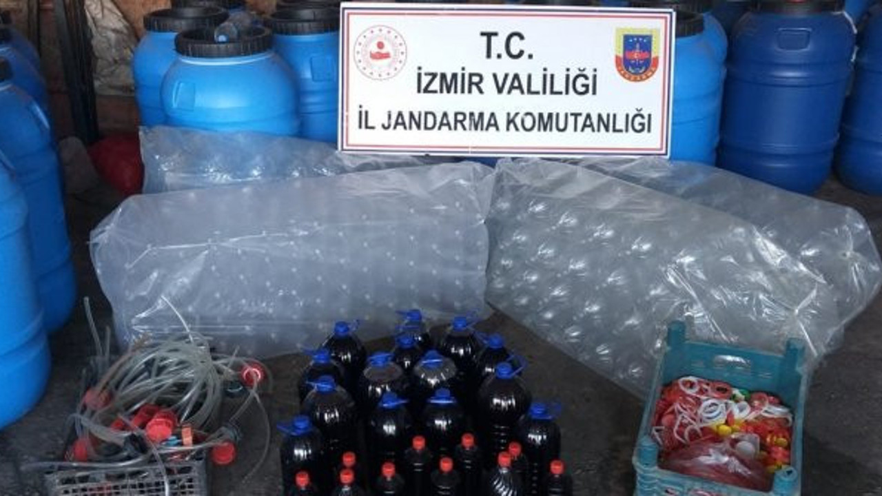 İzmir'de 11 bin litre sahte içki ele geçirildi
