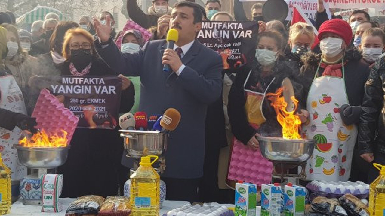 İYİ Partili Türkoğlu, mutfakta yangını kalem kalem açıkladı