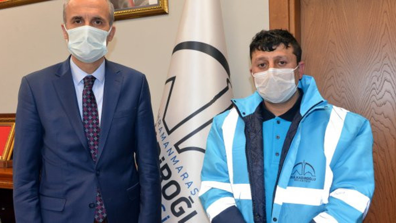 Kahramanmaraş'ta çöp atarken 50 bin TL buldu. Temizlik işçisini mutlu eden ödül