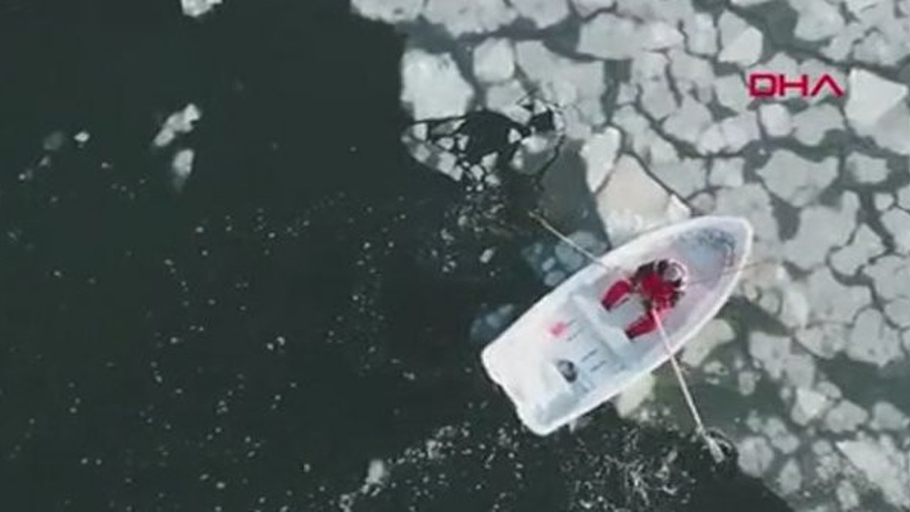 Finlandiya'da buz kütleleriyle ölüm kalım savaşı. Elleri patlayana kadar kürek çekti