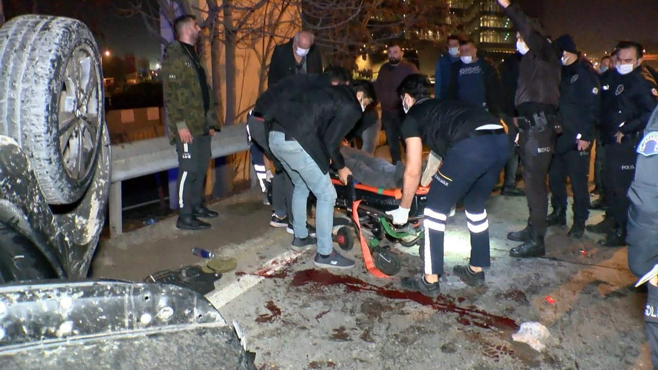 Taklalar atarak 200 metre sürüklendiler