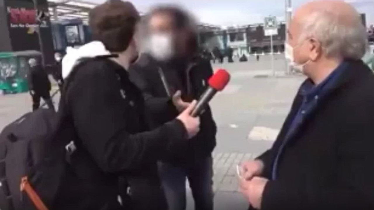 Bursa'da vatandaş iktidarı eleştirince etrafı çemberle sarıldı. Polis olduğu iddia edilen kişi röportajı engelledi