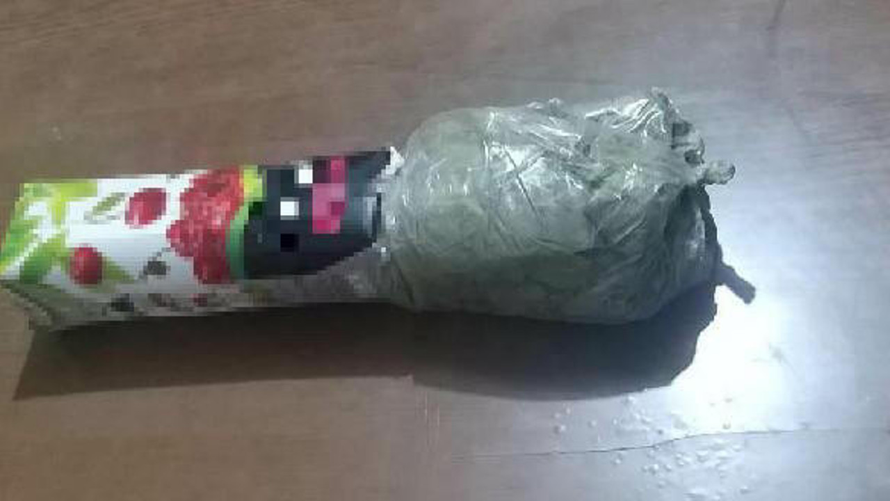 Elazığ'da meyve suyu kutusundan esrar çıktı