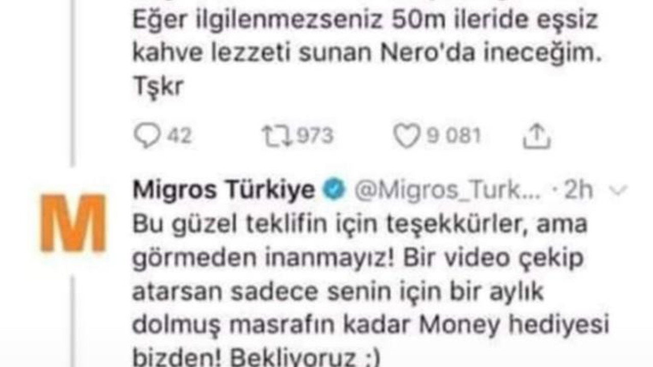 Vatandaş teklif etti Migros kabul etti. Çok güzel hareketler bunlar
