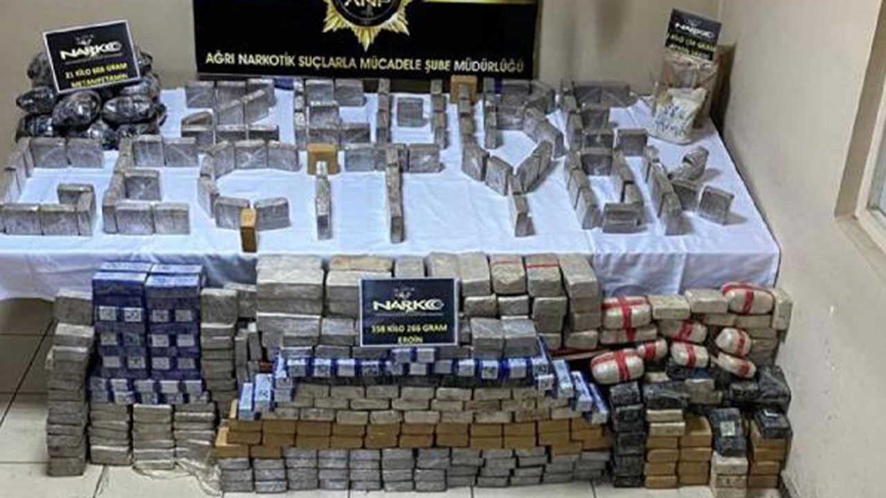 Ağrı'da yüzlerce kilo uyuşturucu ele geçirildi