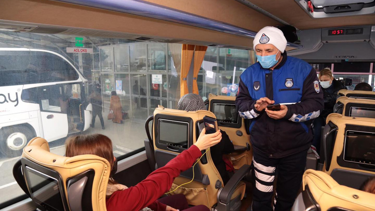 Aksaray'da otobüslerde 'HES' kodu sorgulaması gerçekleştirildi