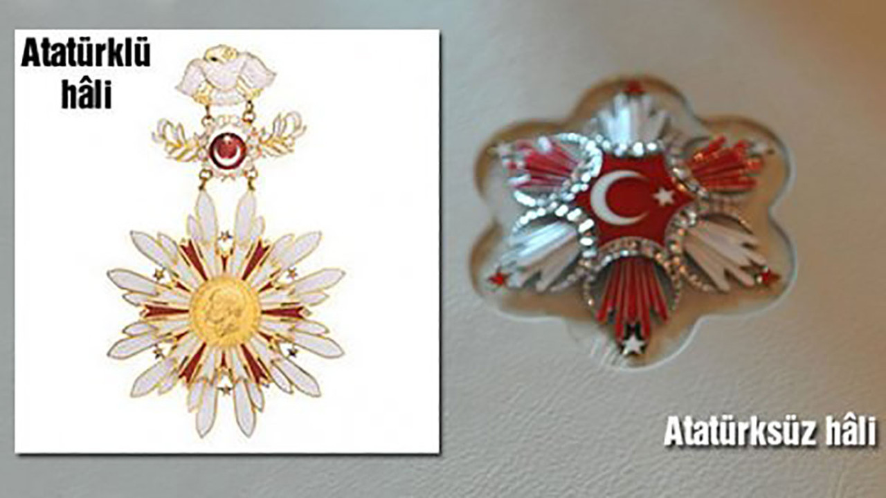 Bu sefer de Türkiye kaldırıldı. Devlet nişanından Atatürk kabartması çıkarılmıştı