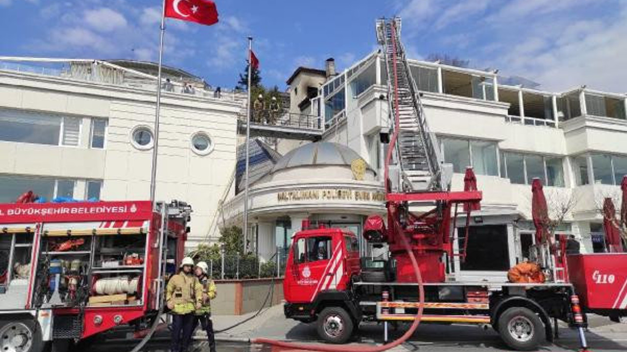 Polis Evi'nin çatısında yangın çıktı