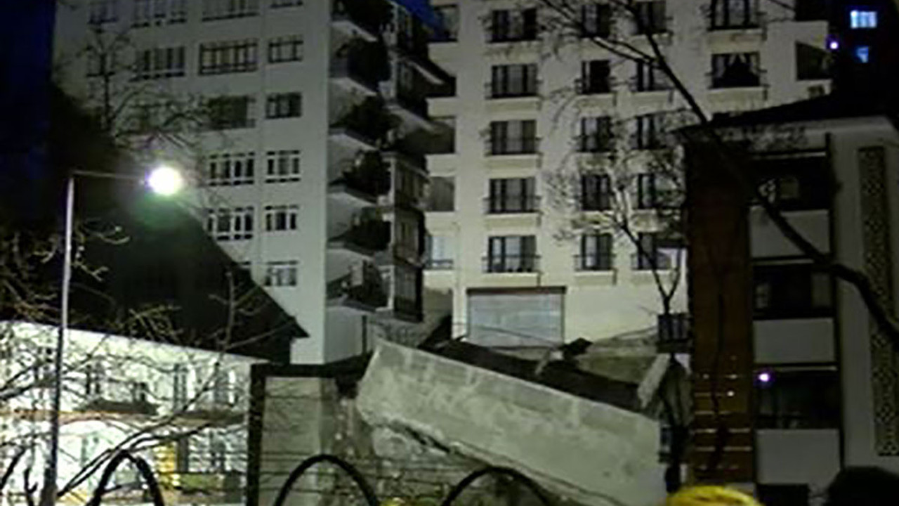 Ankara’da çöken istinat duvarının görüntüleri ortaya çıktı