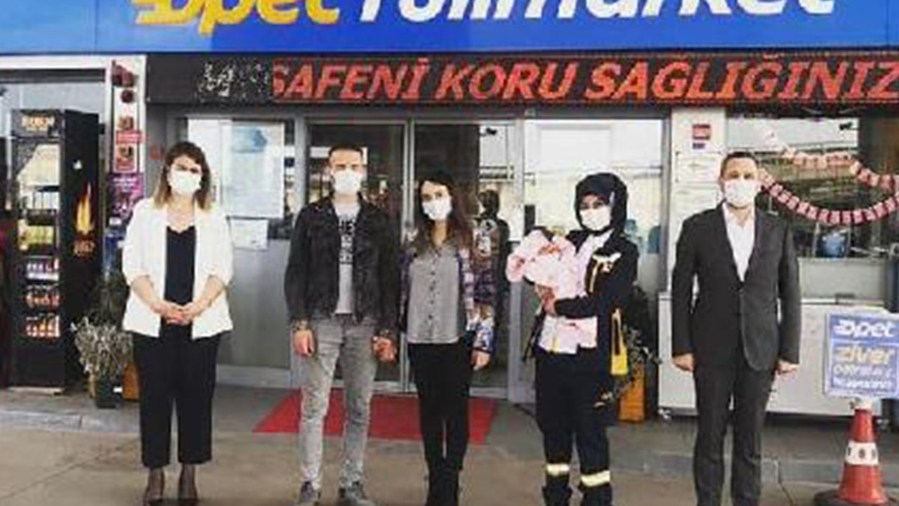 Benzin istasyonunda sürpriz doğum