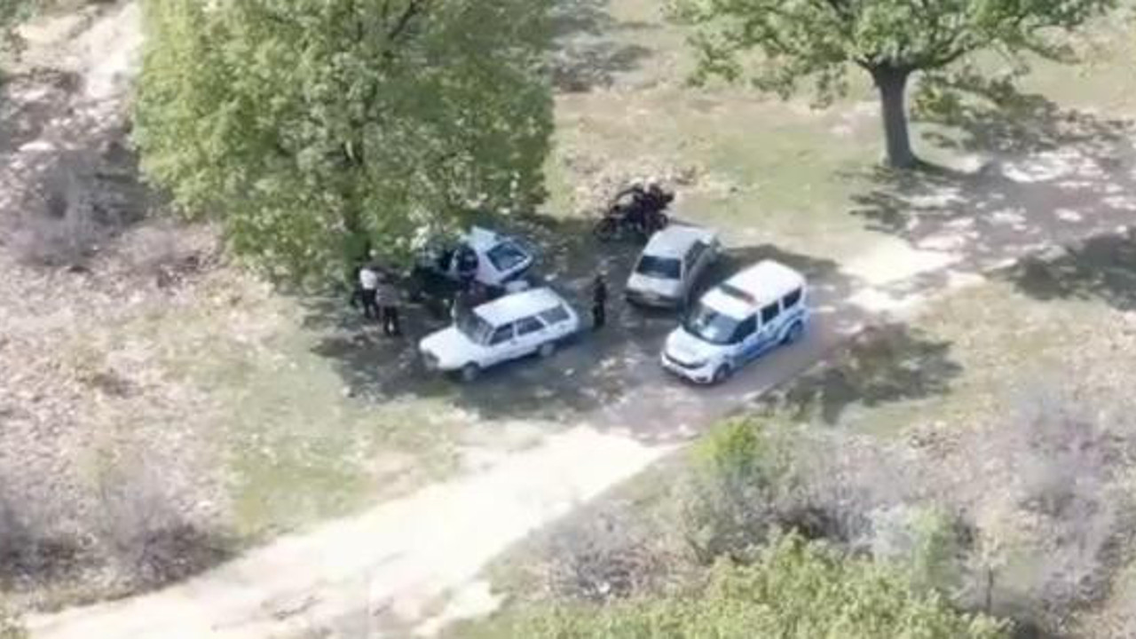 Piknik yapanlar drone ile yakalandı