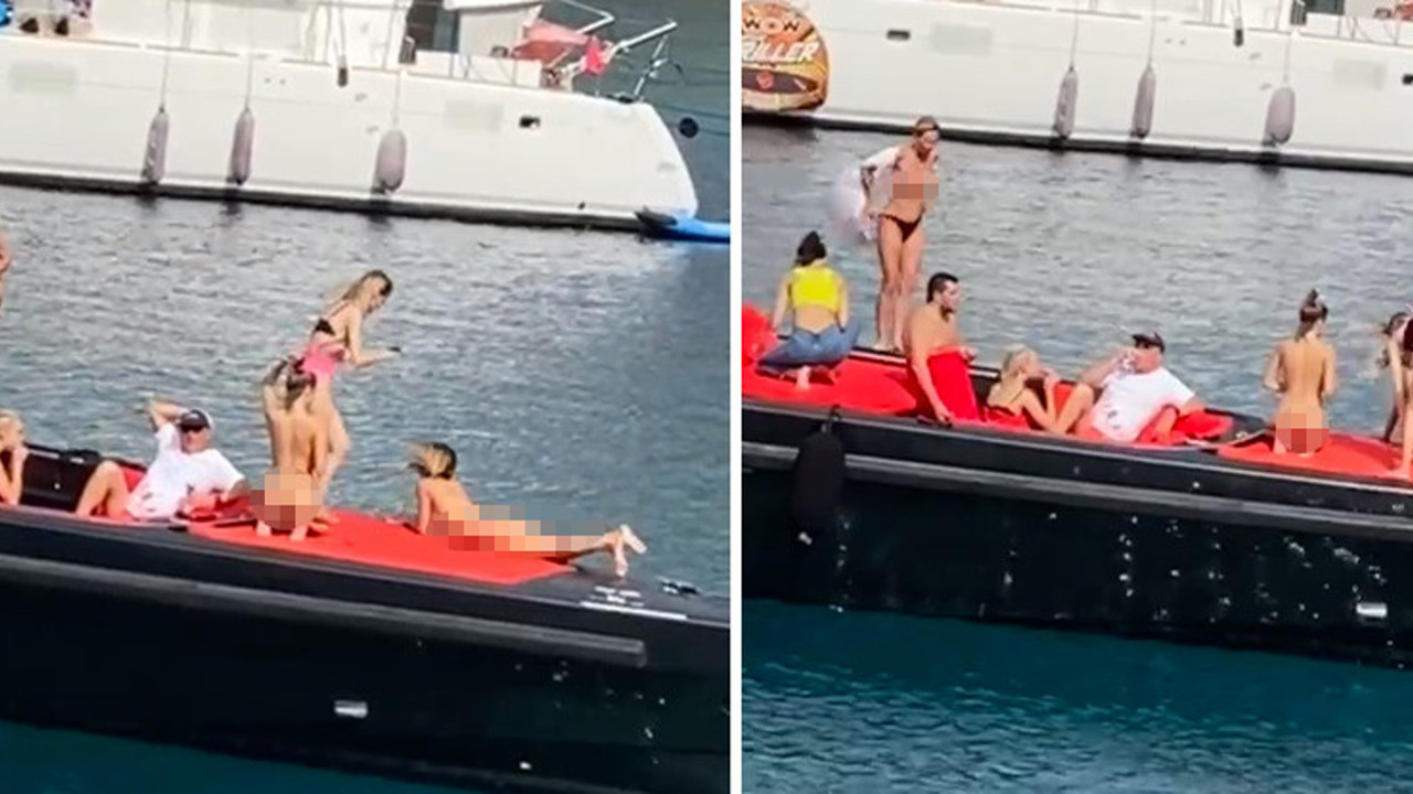 Türkiye tam kapanırken onlar tam açıldı. Teknede anadan üryan güneşlendiler