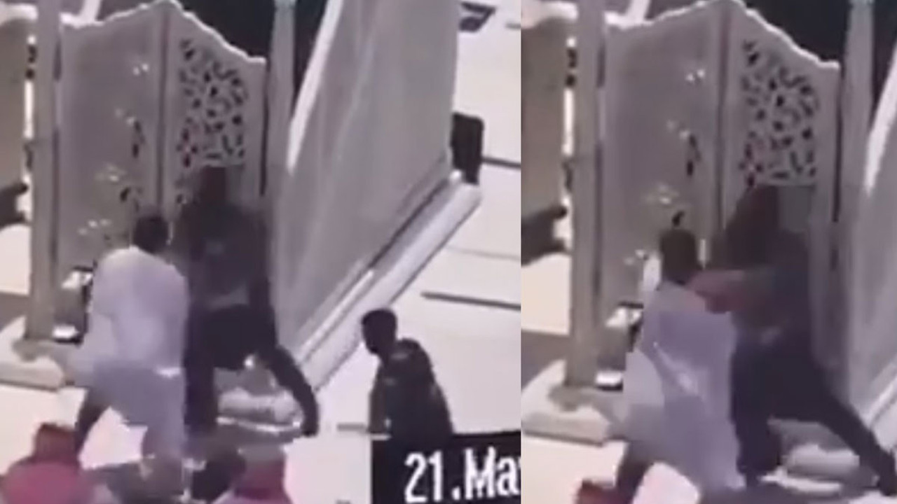 Kabe imamına bıçaklı saldırı girişimi. Saniye saniye kaydedildi