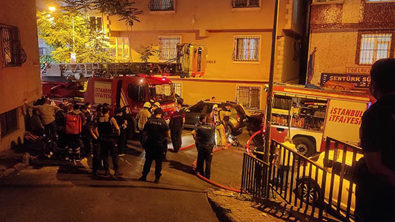 8 katlı apartmanda yangın paniği