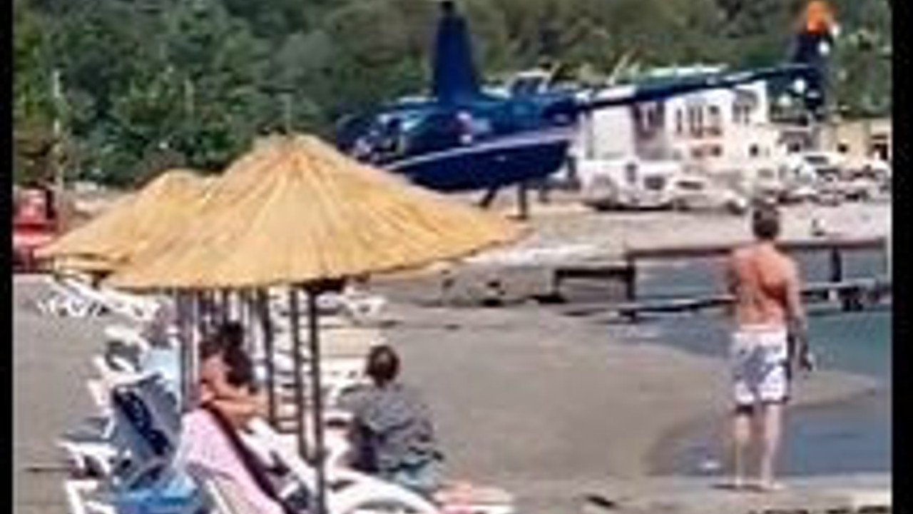 Plaja helikopterle inen bakın kim çıktı