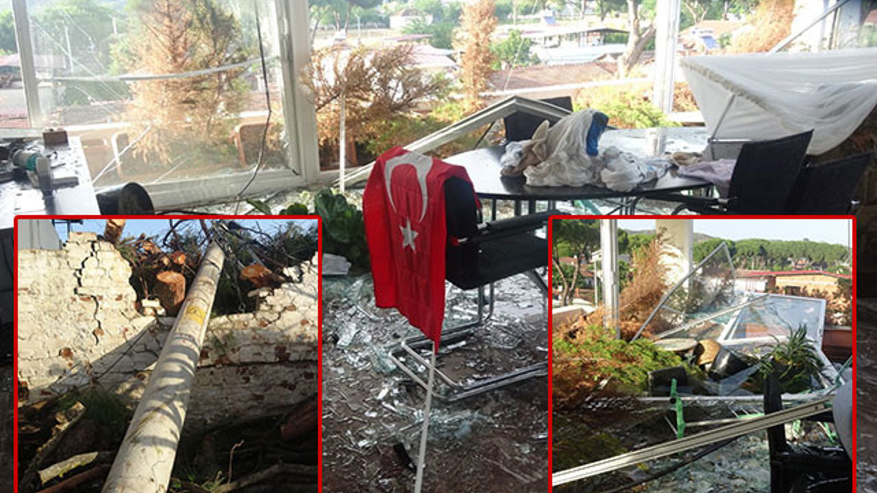 Germencik'de 15 dakika süren fırtına kenti birbirine kattı