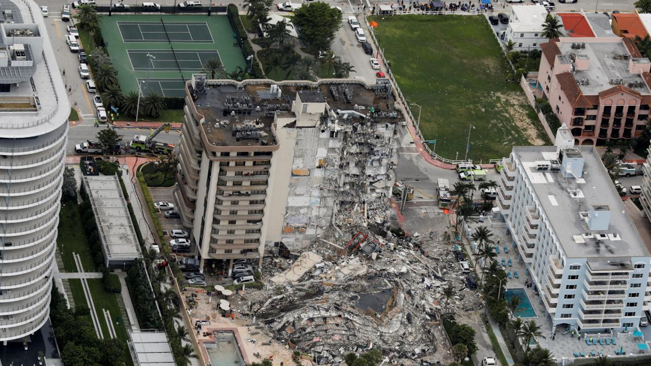 Miami'de çöken bina enkazındaki çalışmalara ara verildi