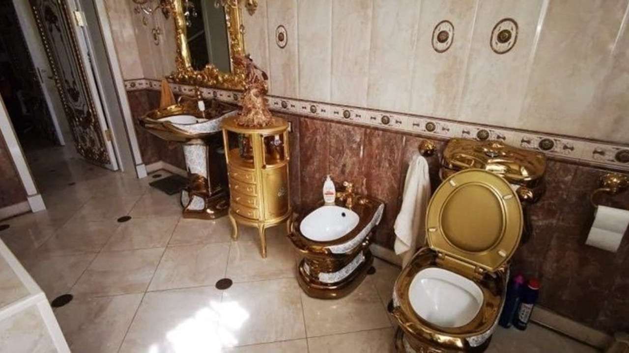 Rüşvet operasyonuyla ortaya çıktı. Tuvaleti bile altın kaplama