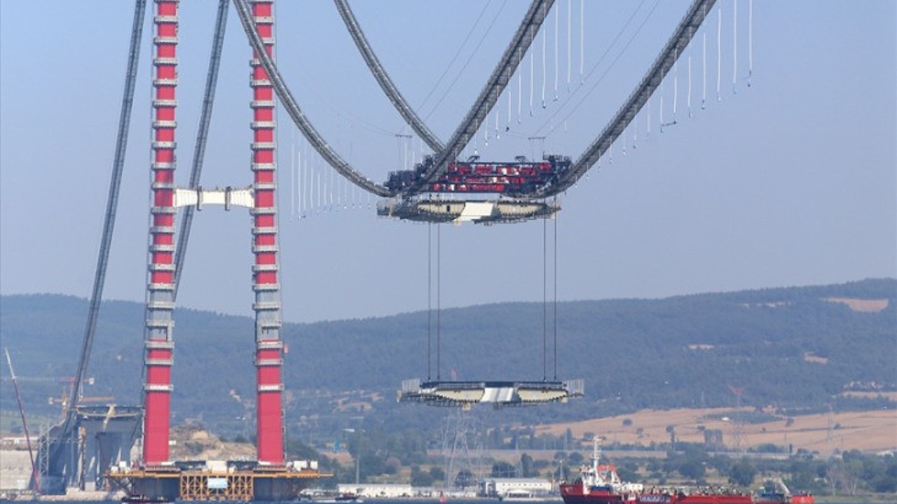 1915 Çanakkale Köprüsü'nde montaj çalışmaları başladı
