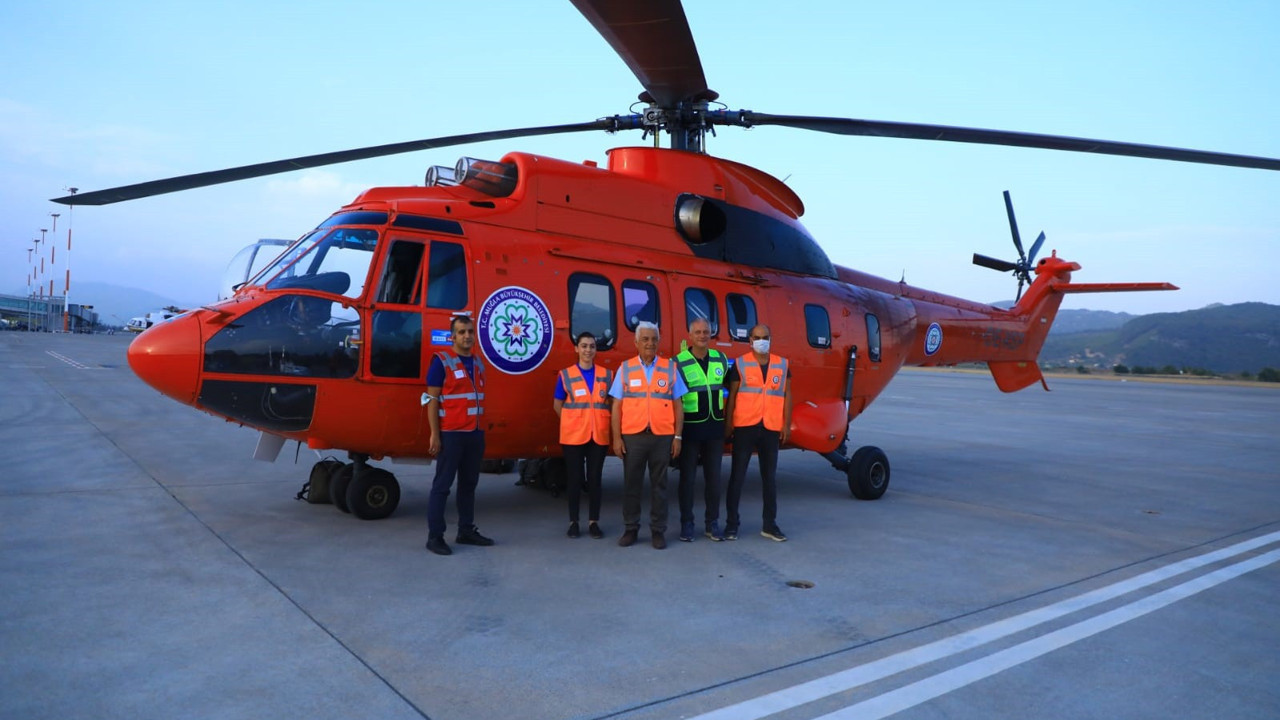 Muğla Büyükşehir Belediyesi 4.5 ton su kapasiteli helikopteri Muğla’ya getirdi