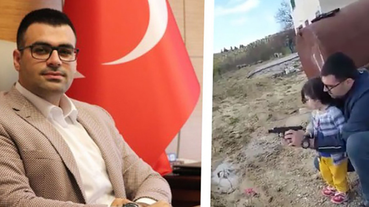 AKP’li başkandan skandal paylaşım. Çocuğun eline silah verip atış yaptırdı