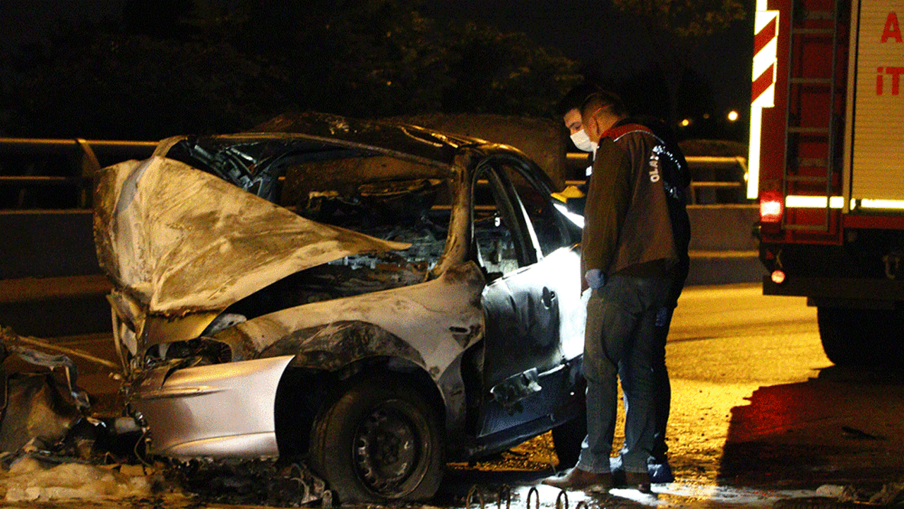 Kaza yapan sürücünün feci ölümü