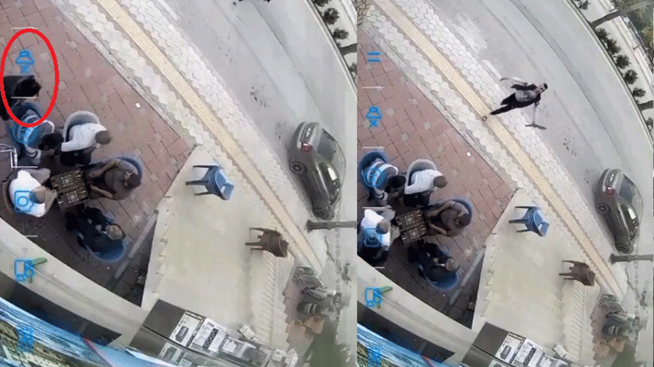 Bu nasıl insanlık. Satırlı saldırgandan kurtulmak için sığındığı 5 adam sadece izledi