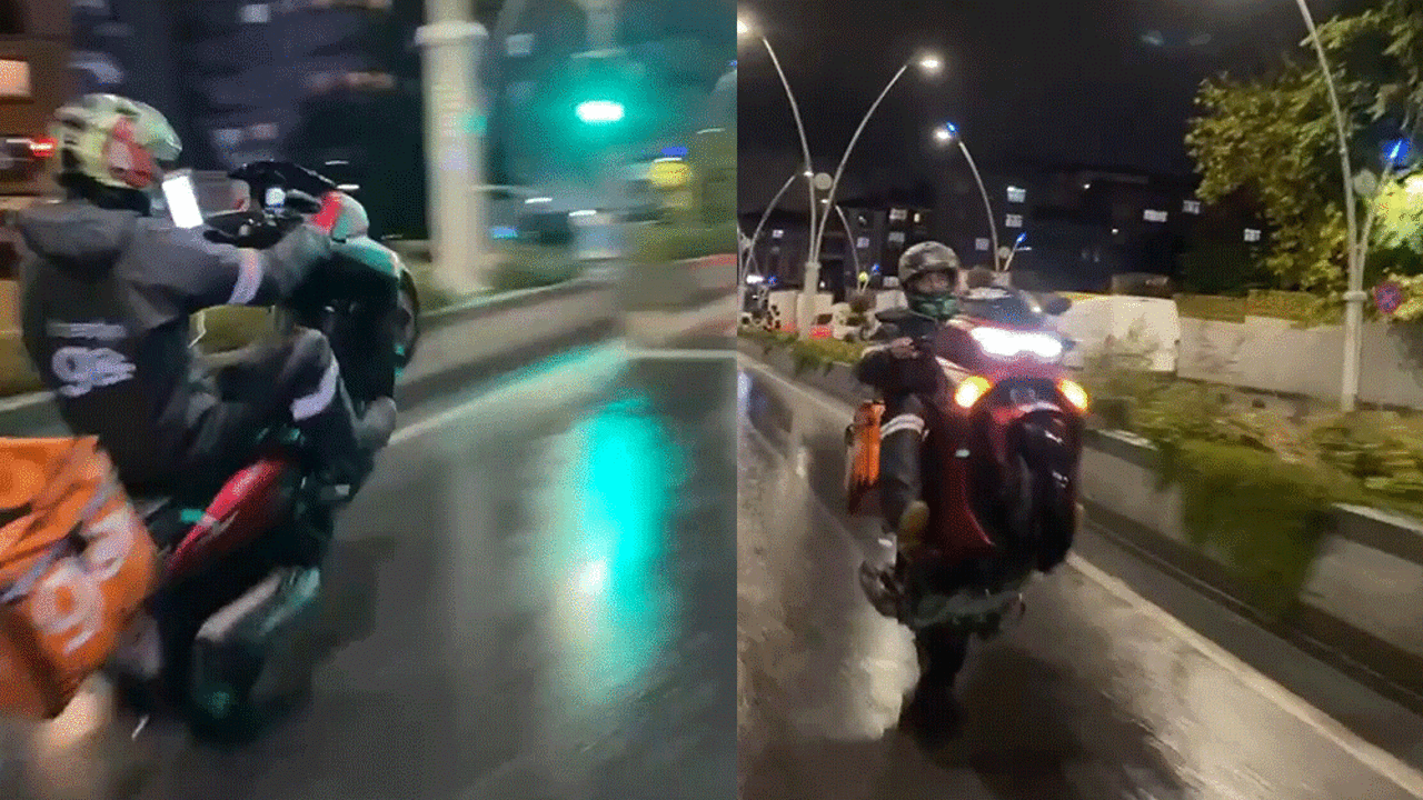 Motosikletli sürücü dehşet saçtı